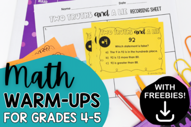 Grab this free starter pack of math warm-ups for your upper elementary students.