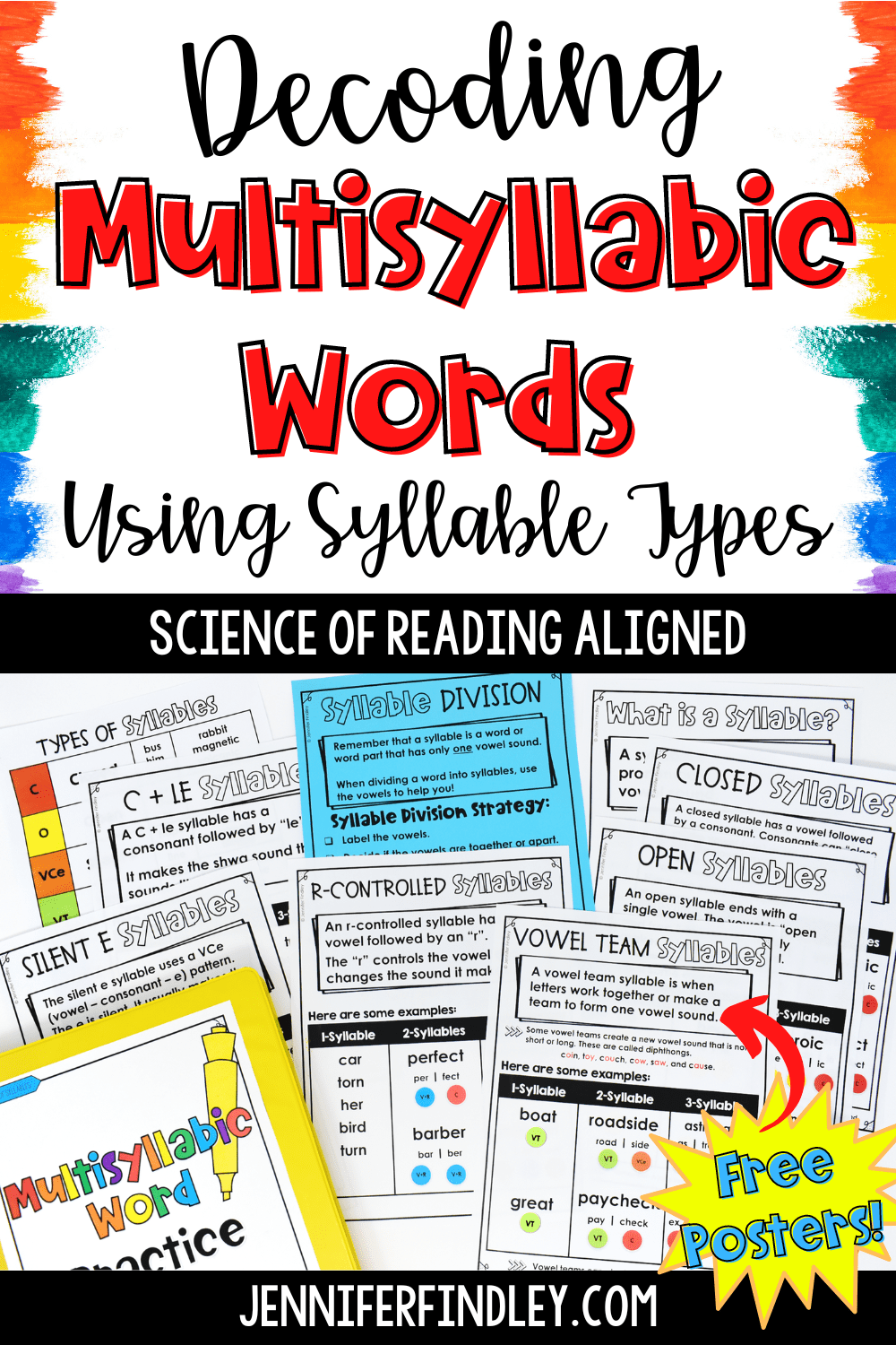 Three Syllable Final 'Sh' Sound Word Cards (Teacher-Made)