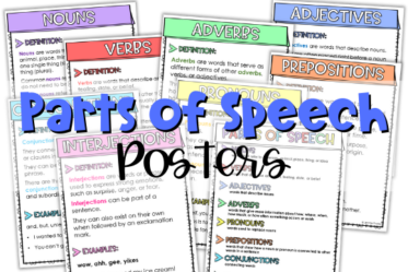 Looking for parts of speech reference tools for your students? Download these free parts of speech posters (digital and printable)!