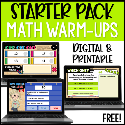 Use math warmup activities to get your 4th and 5th grade students thinking about math.