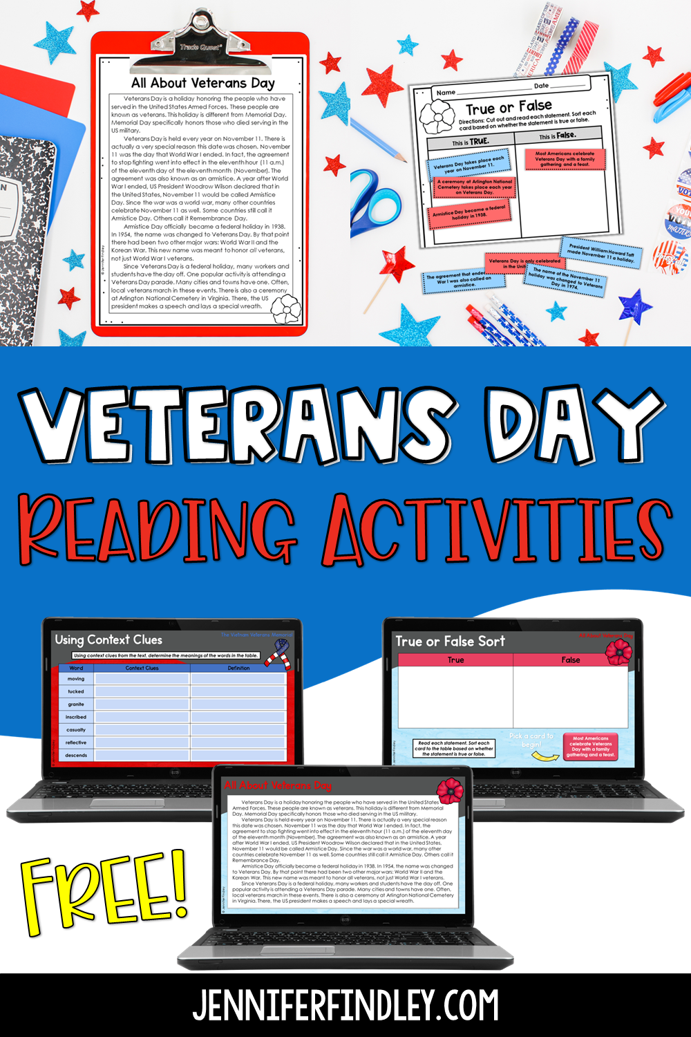 Free Veterans Day Reading Activities