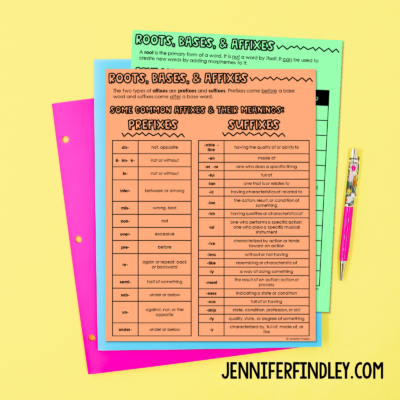 Free cheat sheets for prefixes and suffixes to add to your morphology instruction!