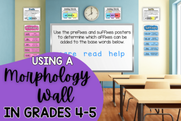 Morphology walls are a great tool in 4th and 5th grade classrooms! Read more and sign up for free posters to make your own on this post.
