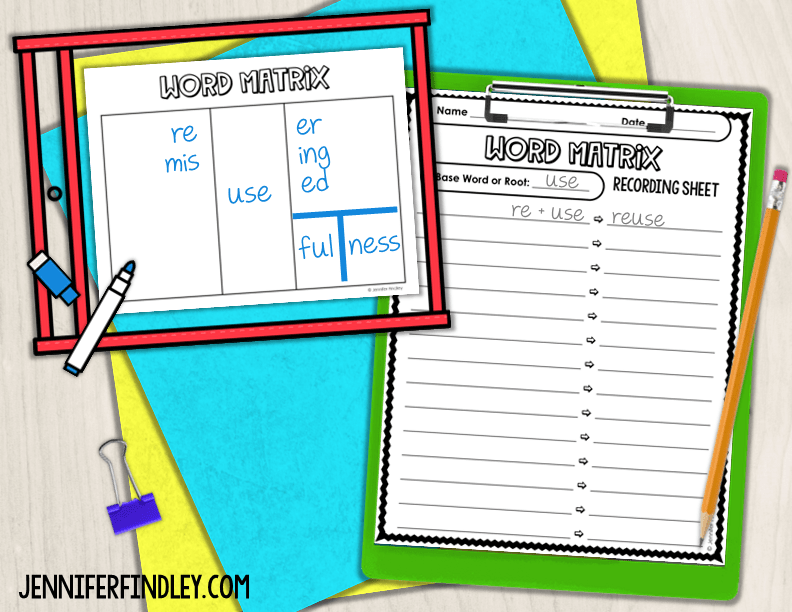 Using Word Matrix Activities to Increase Vocabulary (Free Posters)