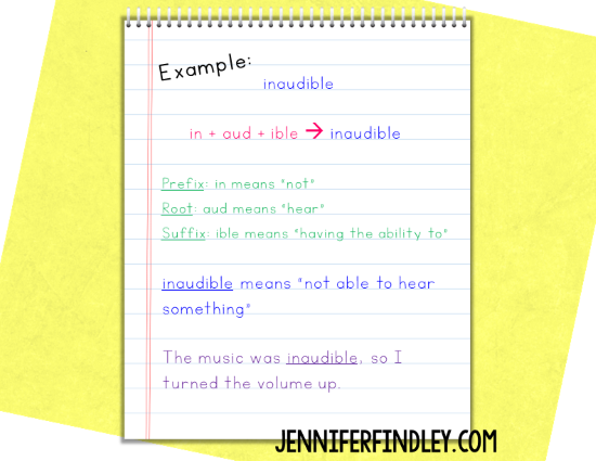 Determine the meaning of a focus word by finding the meaning of each morpheme.