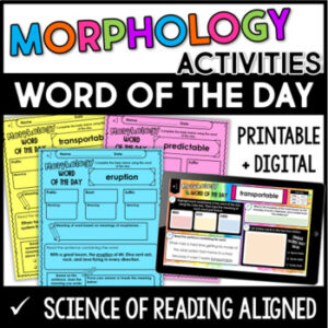 Morphology Word of the Day Activity (Free Templates)