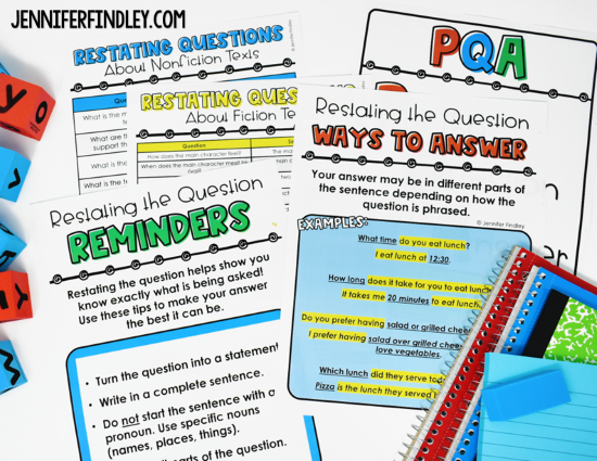 Practice restating the question with these free posters!