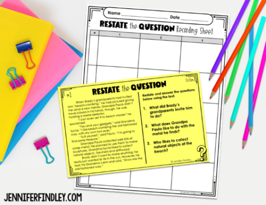 Teaching Students To Restate The Question (with Freebies)