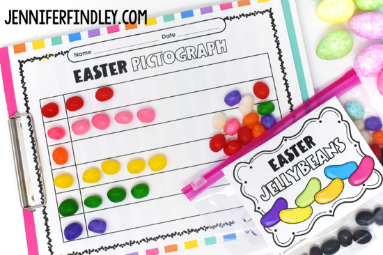 Download these free printables to create a graph with jellybeans! A fun way to bring Easter into math!