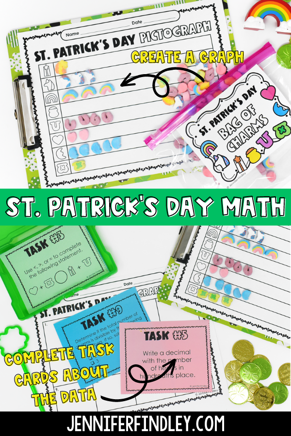 St. Patrick's Day graphing activity with marshmallow charms.
