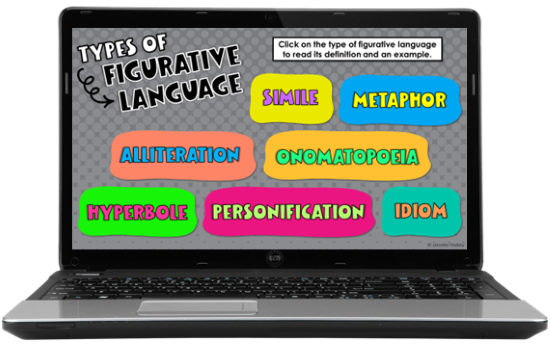 Digital Figurative Language Posters with interactive menu.