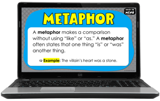 Share or display these digital figurative language posters to teach and review with your students.