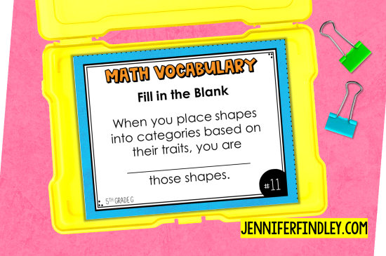 Fill in the blank with a math vocabulary word. Great for 4th and 5th grade math test prep review!