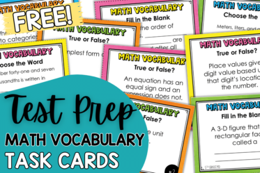 Use these task cards to review math vocabulary words in grades 4 and 5.