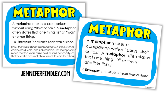 Two types of posters for each type of figurative language are included.