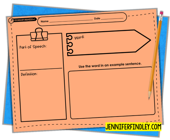 graphic organizer vocabulary template