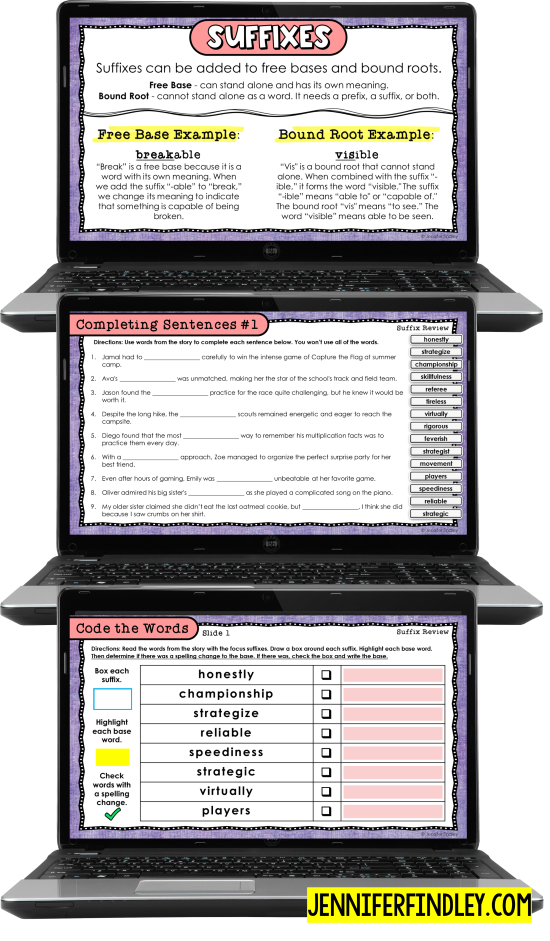 Free suffix reading passage and extension activities...printable and digital!