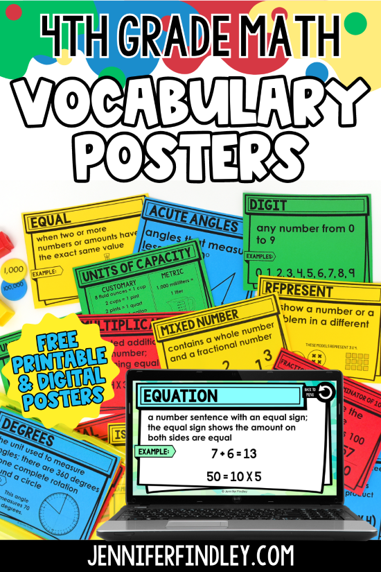 4 Math Vocabulary Freebies – The Illustrated Classroom