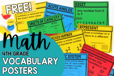 Do your students struggle with math vocabulary? Grab these free 4th grade math vocabulary posters to help your students.