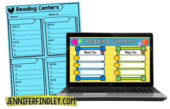 Free checklists (printable + digital) to keep your students organized and working while you pull small reading groups.