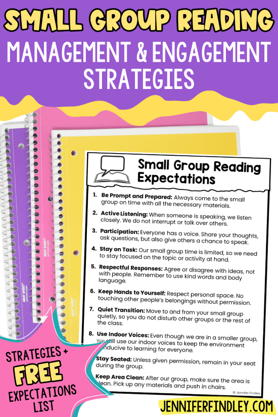 Want to make the best of your small group reading instruction? Check out this post for management and engagement strategies for grades 4-5.