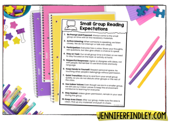 Free example list of small group reading expectations to keep your small groups running effectively...check out more tips on this post!