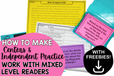 Yes, you can do centers and independent work with mixed-level readers. This post will show you how with real examples and classroom-ready freebies.