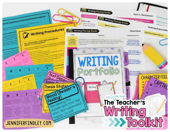 Looking for even more support on how to teach writing in 4th and 5th grade? Grab the writing toolkit that gives you resources to help you with pacing, procedures, and engagement for free.