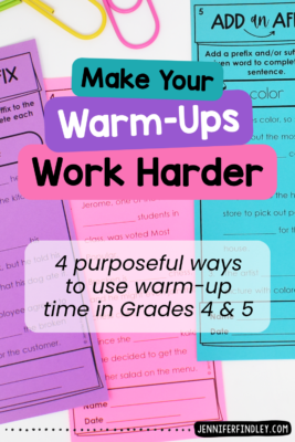 Classroom warm-up ideas for 4th and 5th grade students
