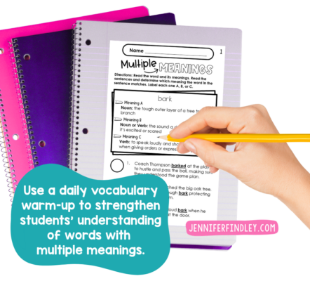 Vocabulary warm-up for practicing multiple-meaning words