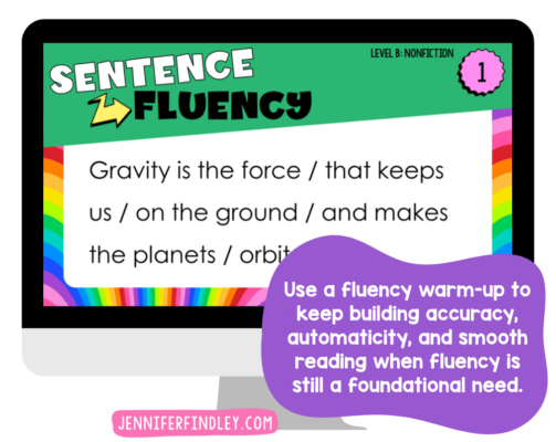 Reading fluency warm-up for building accuracy and smooth reading